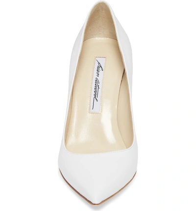 Shop Brian Atwood Valerie Pointy Toe Pump In White Nappa