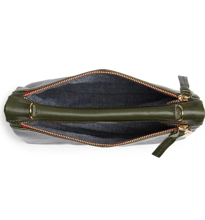 Shop Clare V Jumelle Leather Crossbody Bag - Green In Loden Rustic
