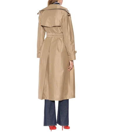 Shop Valentino Cotton And Silk Trench Coat In Beige