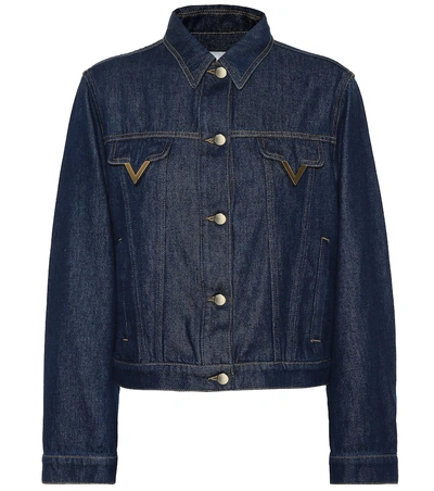 Shop Valentino Denim Jacket In Blue