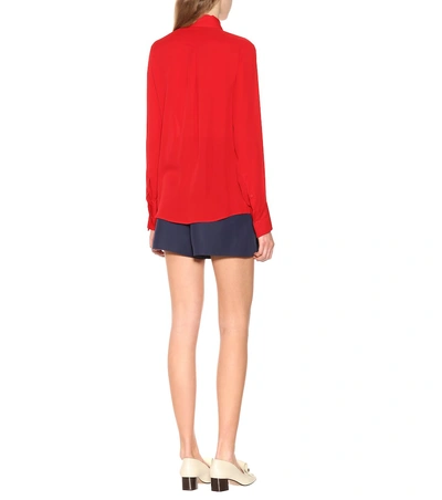 Shop Valentino Silk Blouse In Red