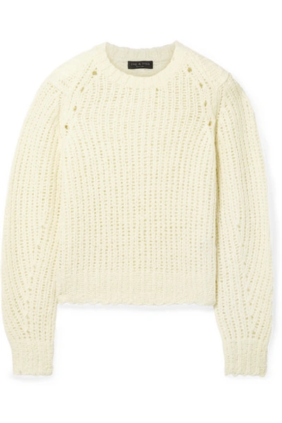 Shop Rag & Bone Arizona Oversized Merino Wool Sweater In Cream