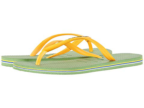 green and yellow havaianas