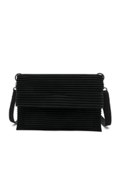 Shop Issey Miyake Homme Plisse Pleats Flat Bag In Black.