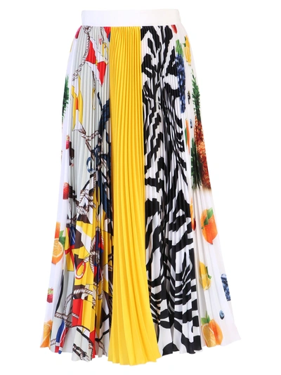 Shop Msgm Pleated Skirt In Multi