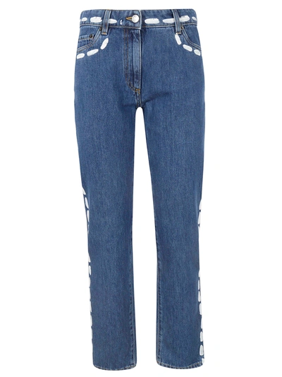 Shop Moschino Painted Stitch Jeans