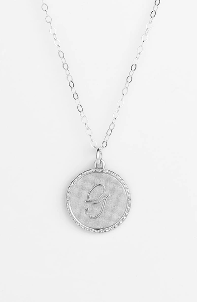 Shop Moon And Lola 'dalton' Initial Pendant Necklace In Silver- G