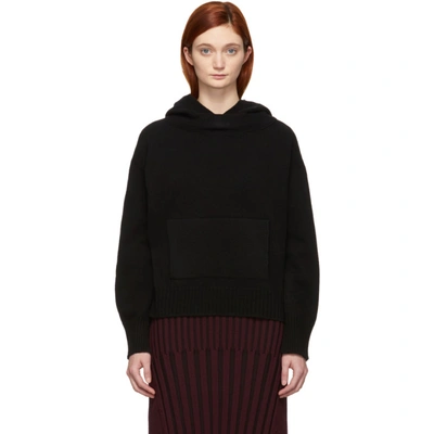 Shop Rosetta Getty Black Cashmere Hoodie