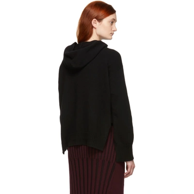 Shop Rosetta Getty Black Cashmere Hoodie