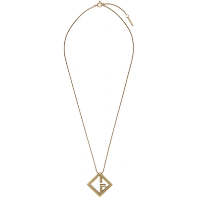 Shop Givenchy Gold Geometric G Pendant Necklace In Antic Gold