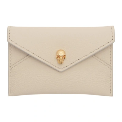 Shop Alexander Mcqueen Off-white Skull Envelope Card Holder In 9004 Off Wh