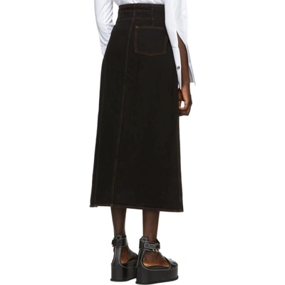 Shop Nanushka Black Denim Alma Skirt