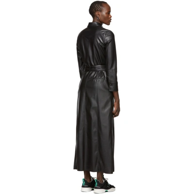 Shop Nanushka Black Vegan Leather Taurus Dress