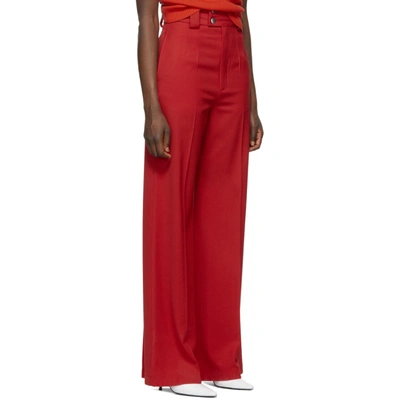 Shop Proenza Schouler Red Wide-leg Trousers In 00842 Chery