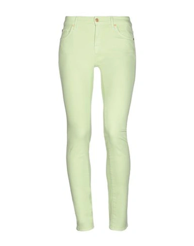 Shop 7 For All Mankind Denim Pants In Light Green