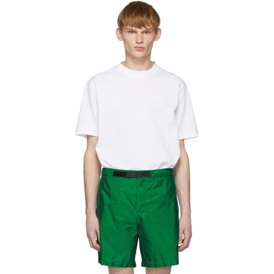 Shop Prada White Pique T-shirt In F0009 Bianc