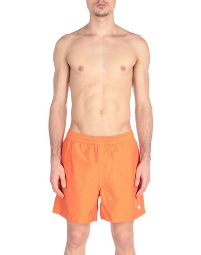 Shop Carhartt Swim Trunks In Orange