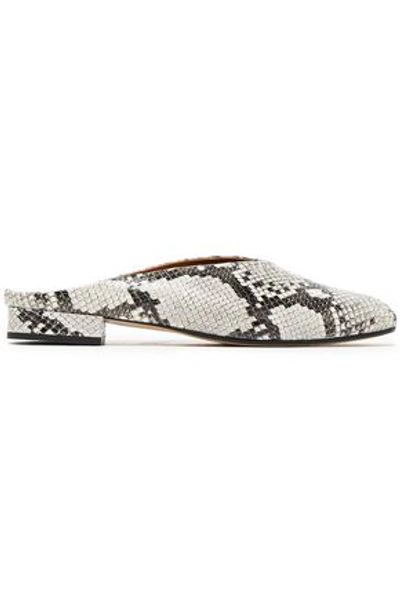 Shop Atp Atelier Woman Printed Leather Mules Animal Print