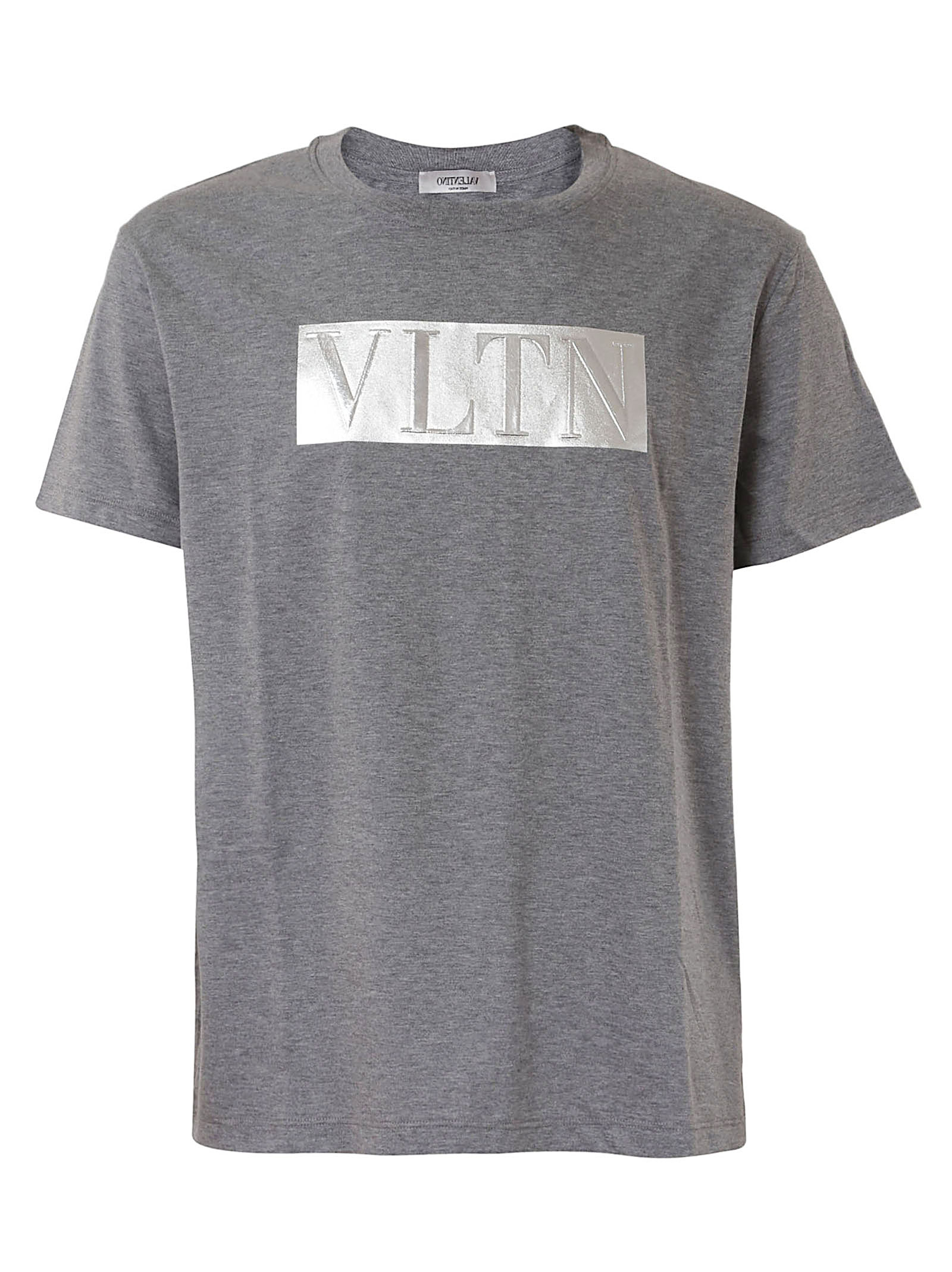 Valentino Embossed Logo Cotton T-shirt In Grey | ModeSens