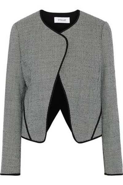 Shop Derek Lam 10 Crosby Houndstooth Wool-blend Blazer In Black