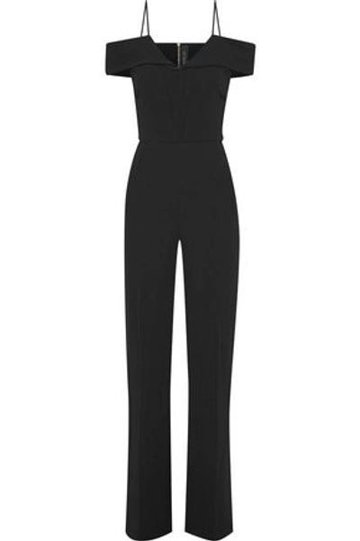 Shop Roland Mouret Woman Corsham Cold-shoulder Crepe Jumpsuit Black