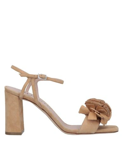 Shop Alberto Gozzi Sandals In Camel