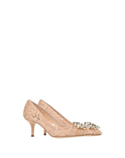 Shop Dolce & Gabbana Woman Pumps Blush Size 6.5 Cotton, Viscose, Silk, Pa In Pale Pink