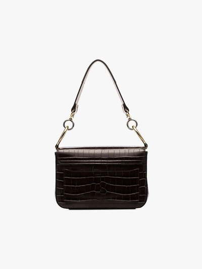 Shop Chloé Brown C Ring Small Leather Shoulder Bag
