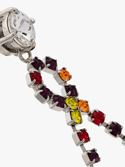 Shop Miu Miu Multicoloured Rainbow Crystal Drop Loop Earrings In F0055 Multicolor