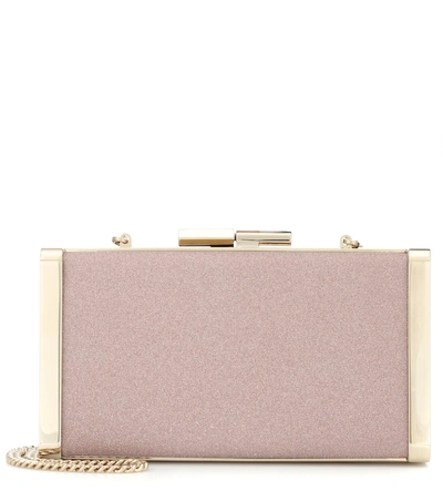 Shop Jimmy Choo J Box Glitter Clutch In Pink