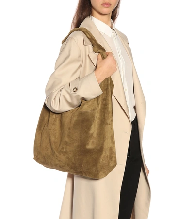 Shop The Row Bindle Suede Shoulder Bag In Brown