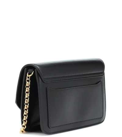 Shop Chloé C Leather Clutch In Black