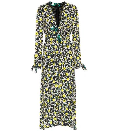 Shop Proenza Schouler Floral-printed Crêpe Dress In Multicoloured