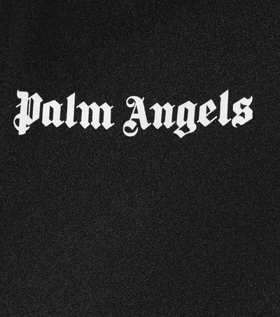 Shop Palm Angels Cropped Jersey Track Jacket In Black