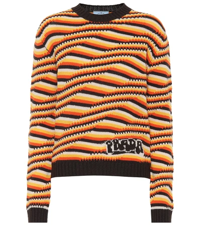 Shop Prada Cashmere Sweater In Multicoloured