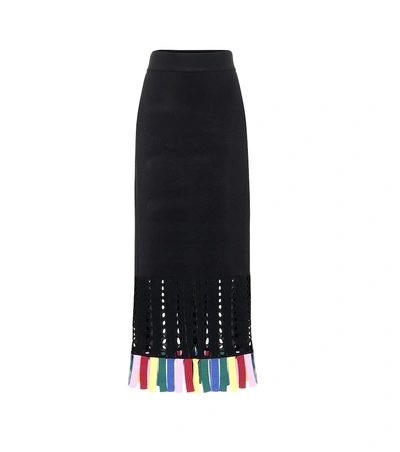 Shop Staud Garage Cut-out Midi Skirt In Black