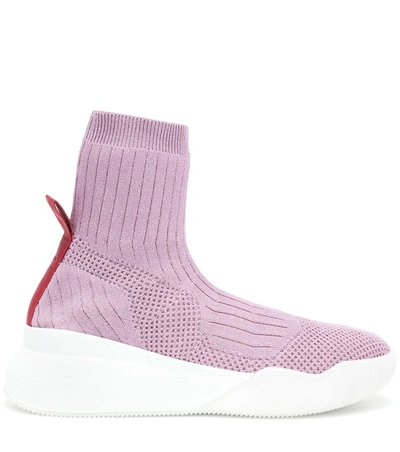 Shop Stella Mccartney Loop Sock Sneakers In Purple