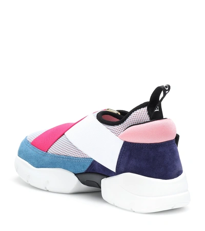 Shop Emilio Pucci Suede-trimmed Sneakers In Multicoloured