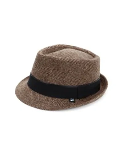 Shop Block Headwear Plaid Fedora In Brown