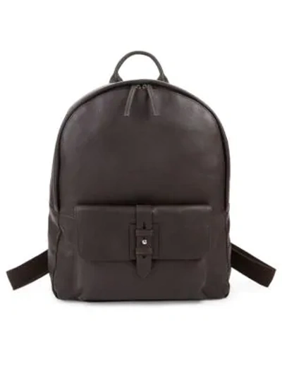 Shop Cole Haan Leather Backpack In Chocolate