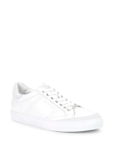 Shop Alessandro Dell'acqua Low Top Leather Sneakers In White