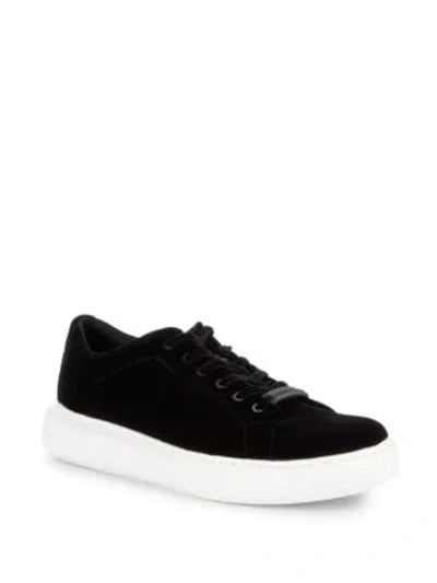 Shop Karl Lagerfeld Velvet Sneakers In Black