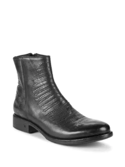 Shop John Varvatos Simmons Leather Ankle Boots In Black