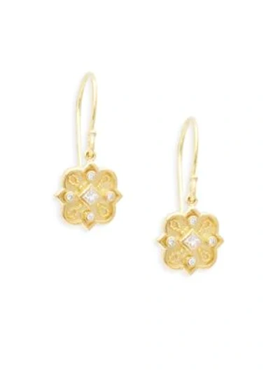 Shop Amrapali Heritage 18k Yellow Gold & Diamond Mosaic Drop Earrings
