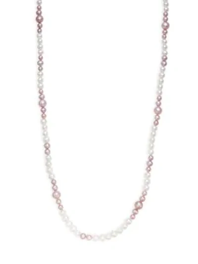 Shop Belpearl 13-14mm Pink & White Round Freshwater Pearl Necklace/36"