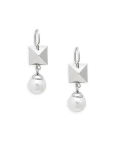 Shop Majorica Sterling Silver & 10mm White Pearl Drop Earrings