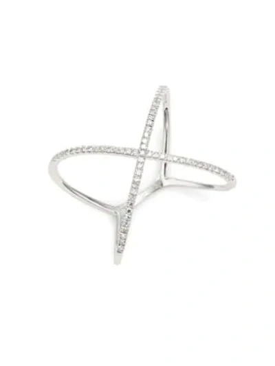 Shop Saks Fifth Avenue Women's Natural Diamond & 14k White Gold Ring/size 7