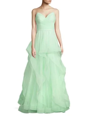 basix black label sweetheart cascade gown