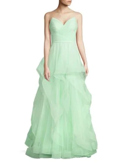 Shop Basix Black Label Women's Sweetheart Cascade Gown In Soft Green