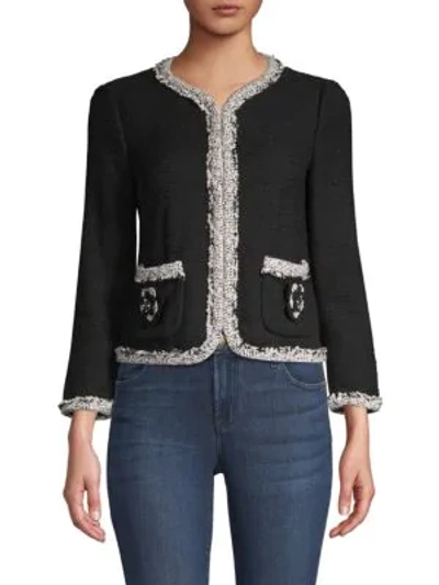 Shop Rebecca Taylor Braided Tweed Jacket In Black
